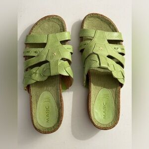 MARC SOFTWALK LIGHT GREEN SLIP-ON SANDALS